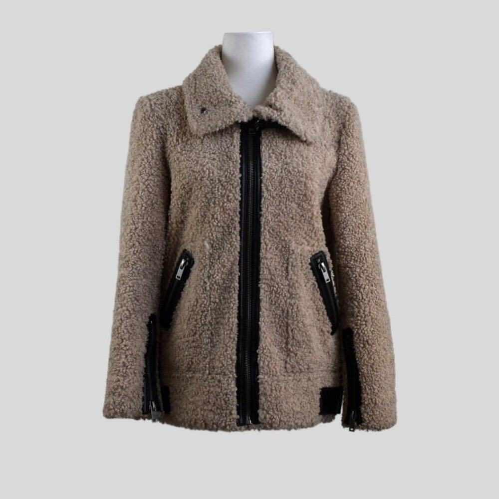 ZARA Women's Aviator Teddy Jacket Size S